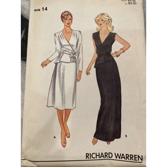 Butterick Vintage Cut Misses Dress and Belt Size 14 Pattern No 4186 - Picture 2 of 8